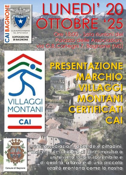Presentazione Marchio Villaggi Montani Certificati CAI Presentazione Marchio Villaggi Montani Certificati CAI