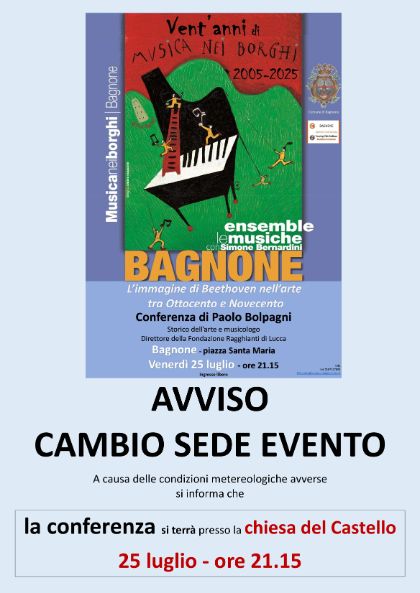 Musica nei Borghi 2025 - Conferenza di Paolo Bolpagni - Avviso variazione sede