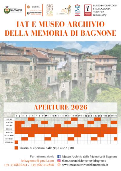 Orari IAT - Museo Archivio della Memoria Bagnone - 2026