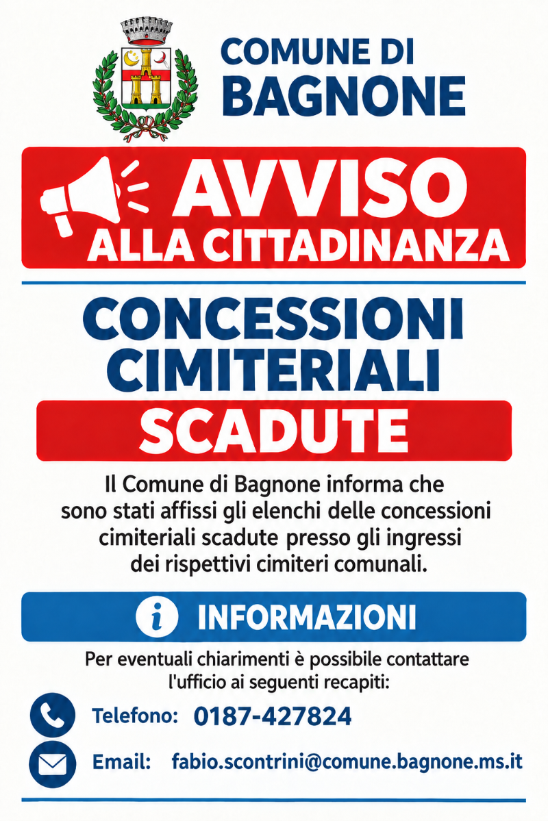 Avviso concessioni cimiteriali scadute 